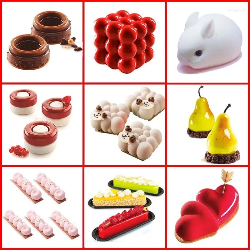 Moules de cuisson design gâteau décoration silicone moule français mousse bricolage pâtisserie outils accessoires