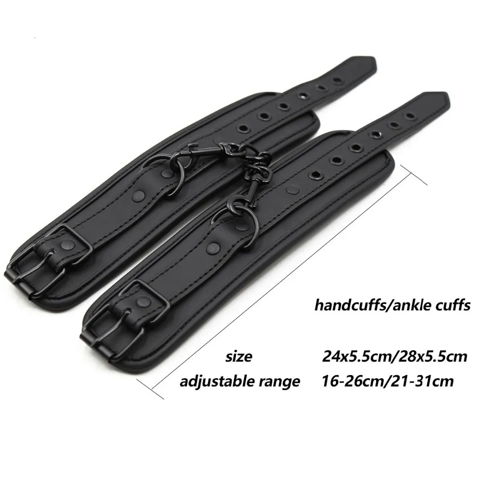 Adult Toys Thierry Adjustable Erotic PU Leather Handcuffs Wrist Ankle Cuffs Bondage Restraints Games BDSM Sex_voghion.com