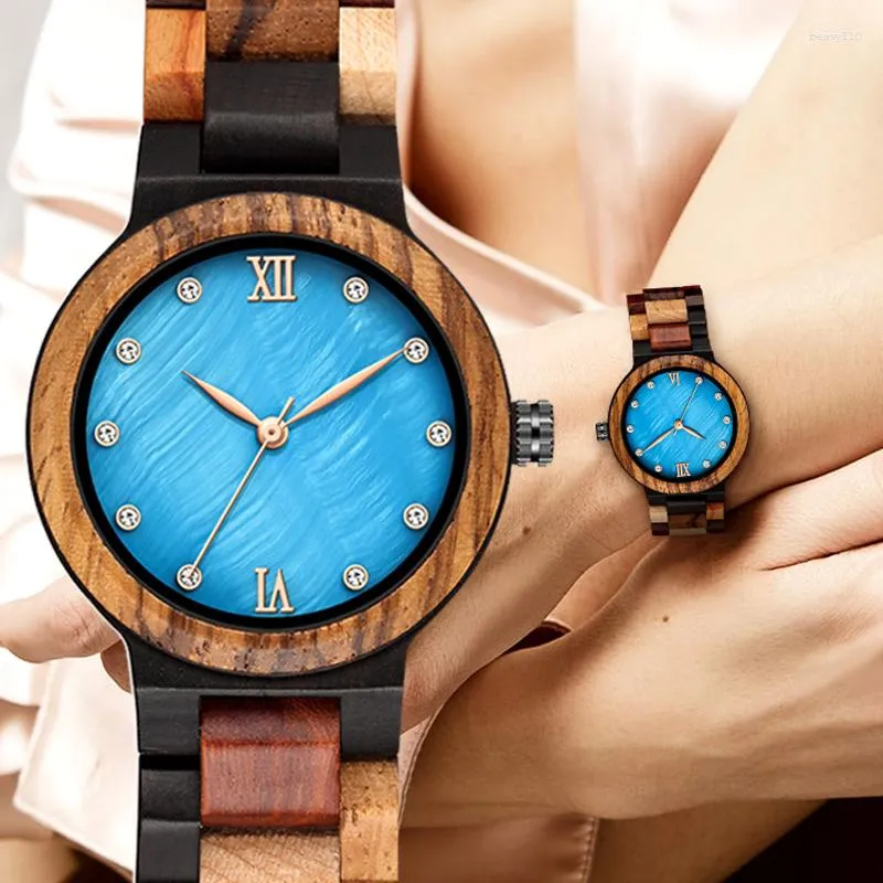 Montres-bracelets Smvp Vintage Wood Made Femmes Montre À La Main Pleine Bande En Bois Quartz Dames Montres Robe Horloge