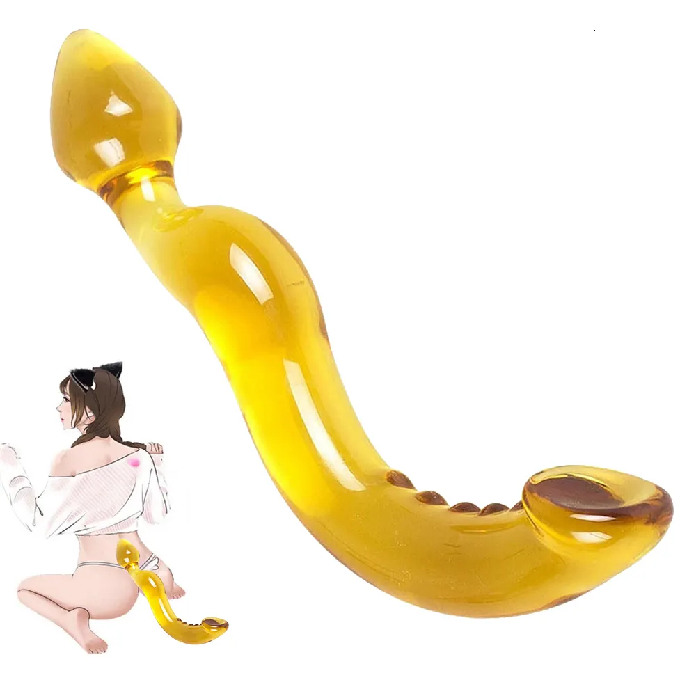 Anal Toys Alien Glass Crystal Dildo Penis Plug Sex Adult Supplies Female Masturbator Gspot Massager 230901