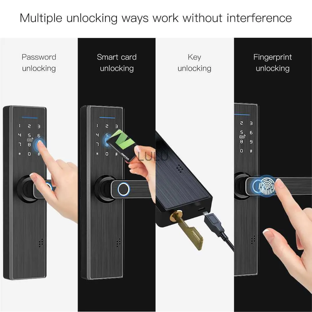 Serrures de porte Tuya WiFi sécurité intelligente serrure intelligente déverrouillage Multiple Zigbee serrure de porte d'entrée sans clé avec clavier tactile Smart Life App HKD230902