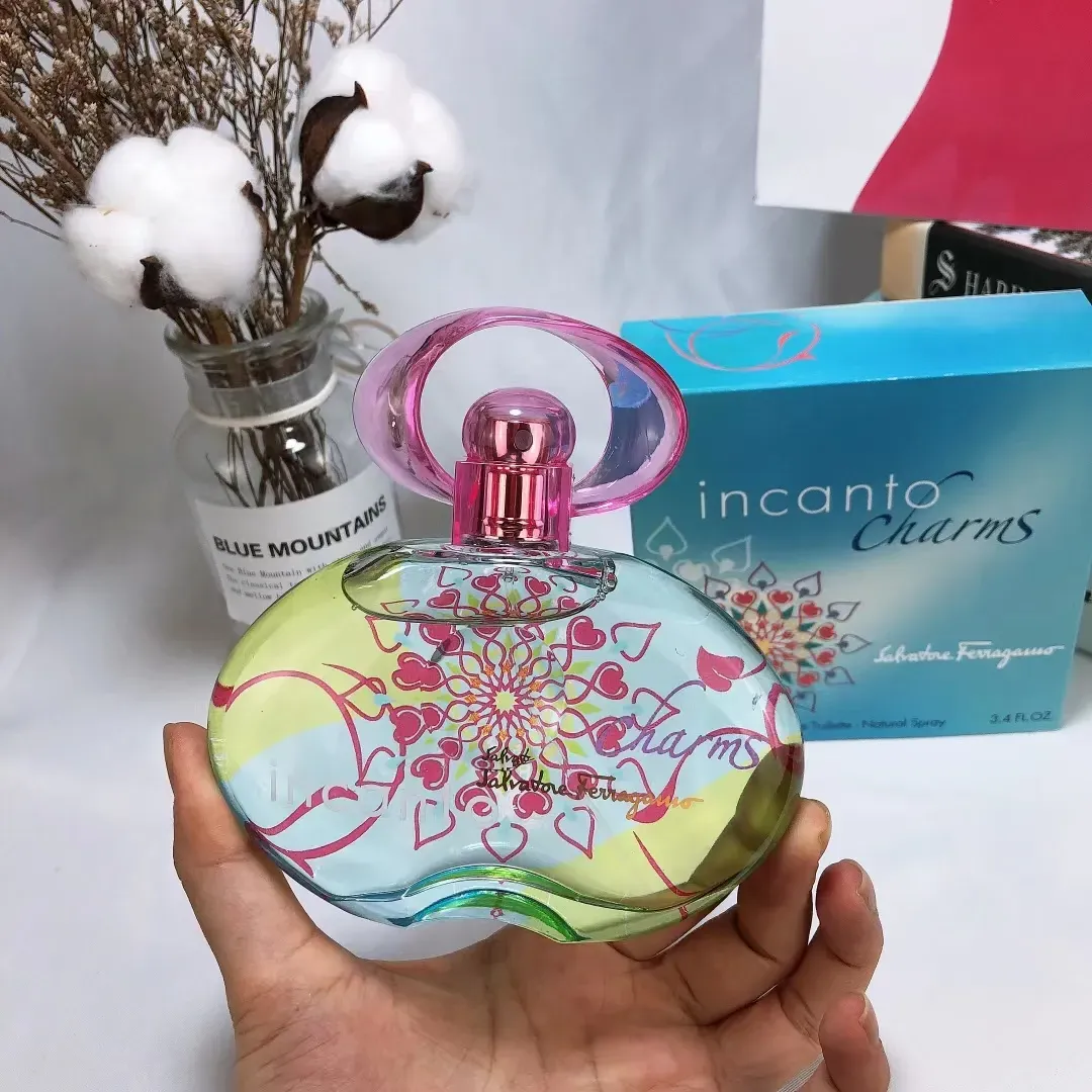 Fragrância feminina 100ml Incanto Shine Charms Perfumes Eau De Toilette Parfum 3.4fl.oz Cheiro duradouro EDT Marca Dream Lovers Spray Charming Cologne Natural Spray