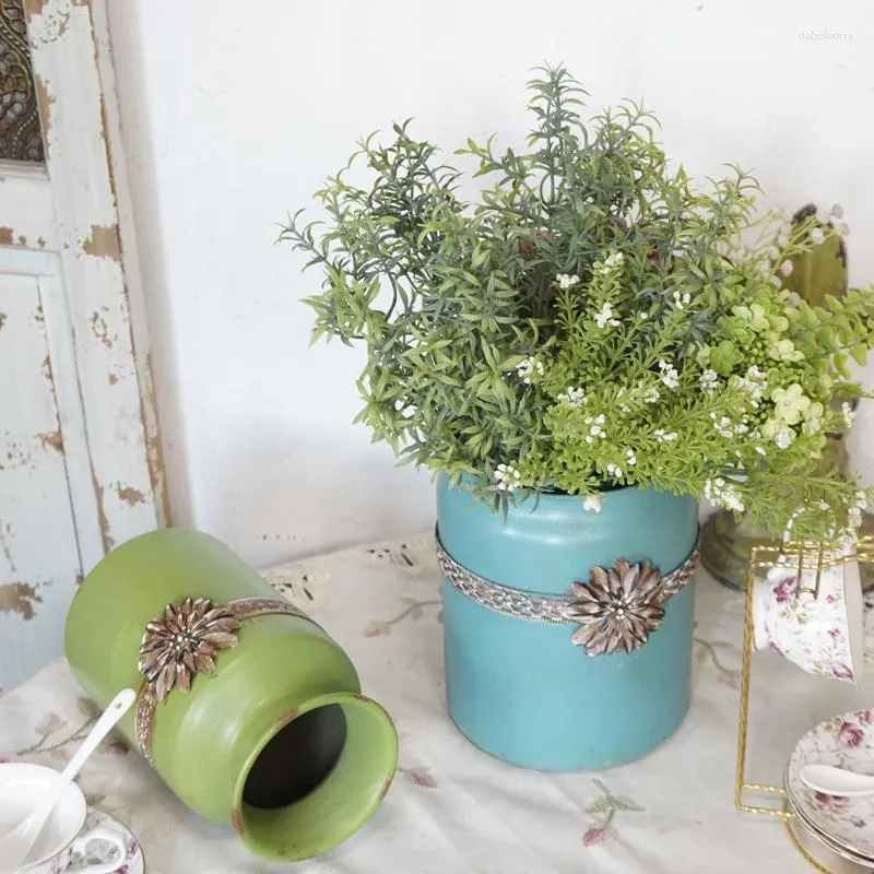 Vasos vintage fazenda francês país flor vaso garrafa decoração de casa mesa decoração peça central