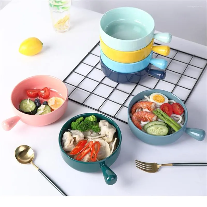 Miski Melamine Ramen Bowl z uchwytem sałatką z sałatką Restauracja El Rice Japońska oprawa stołowa