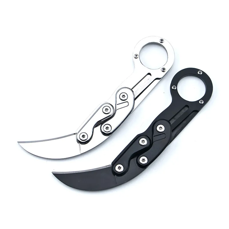 Складной нож для кемпинга, охоты, карманный нож из нержавеющей стали, изогнутое лезвие, керамбитовый нож, резак, многоцелевой