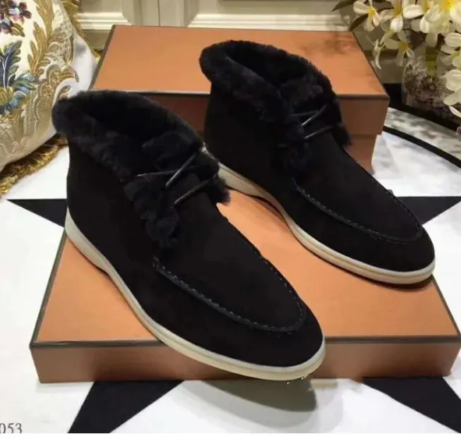 Inverno de pelúcia das mulheres dos homens pele quente casual tênis couro designer aberto caminhada botas curtas 35-45