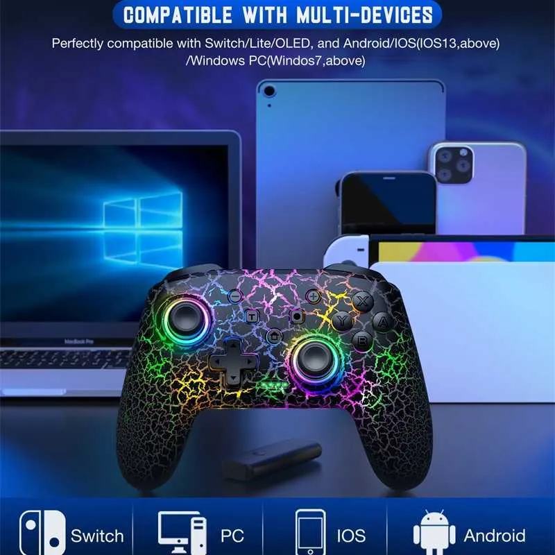 Oyun Denetleyicileri Joysticks PC/Steam Bluetooth Gamepad Android/iOS/Pro Switch/Switch OLED/Switch Lite HKD230902 için