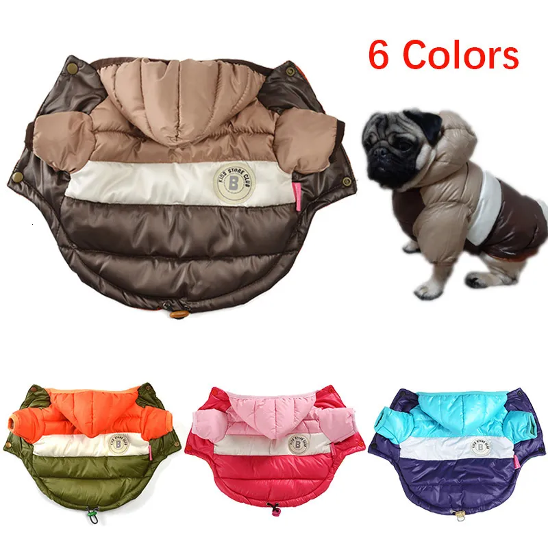 Hundebekleidung Winterkleidung für kleine große Hunde Dicker warmer Haustier-Daunenmantel Wasserdichte Welpenjacke Französische Bulldogge Mops-Overall 230901