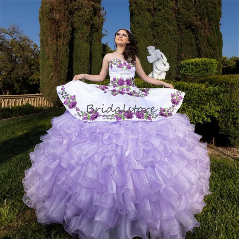 Księżniczka Lilac Quinceanera sukienka 2023 Sweetheart Ball Suknia Słodka 15 urodzinowa sukienka Vestidos de Baile Princesa Pageant Para xv anos vestidos formalna sukienka