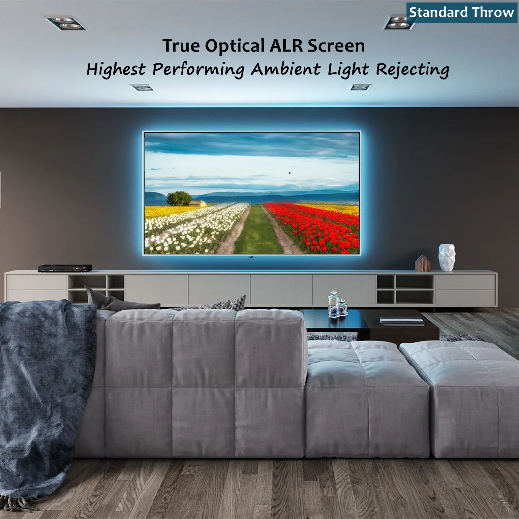 High-End Customizable 4K/8K 3D Anti-Light Screens Portable Wall Mounted Fixed Frame Projection Screen for Standard Projector. 80inch