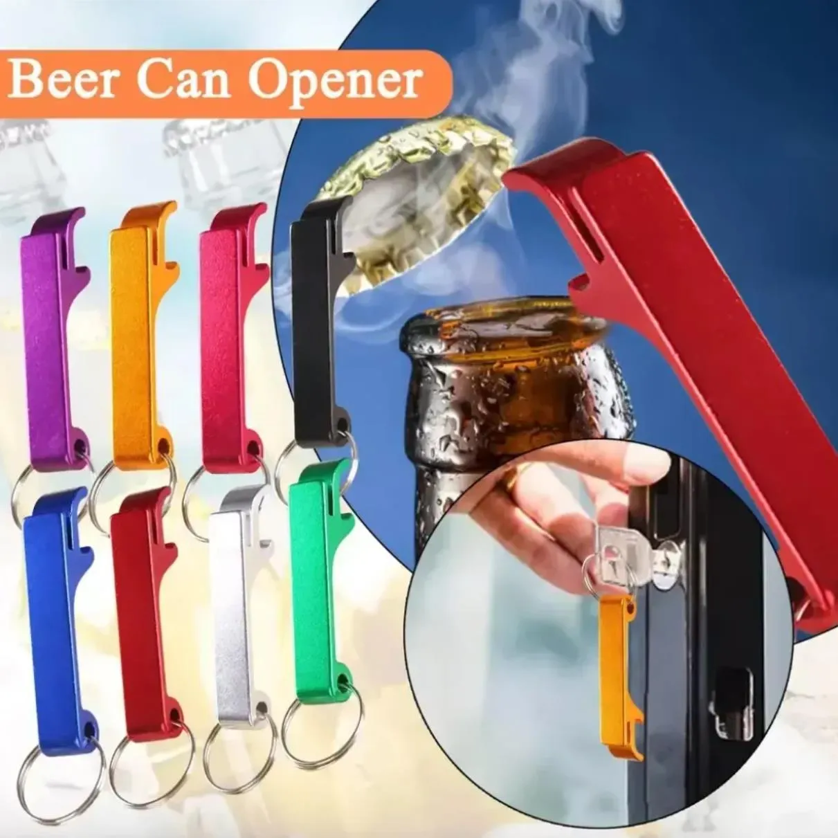 DHL Portable Beer Bottle Opener Keychain Pocket Aluminium Beer Can Opener Beer Bar Tool Gadgets Summer Beverage Apportions Partihandel