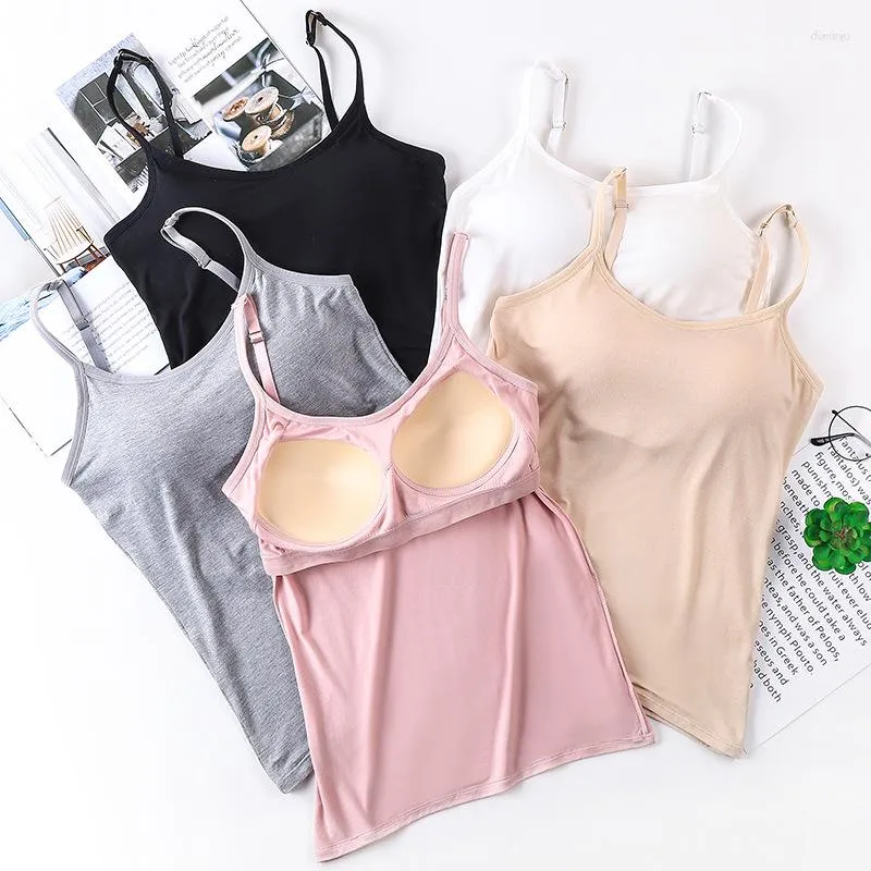 Camisoles & Tanks M 3XL Women Padded Soft Casual Bra Tank Top Spaghetti  Cami Vest Female Camisole With Built In For From 9,61 €