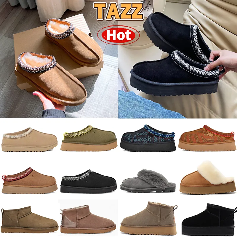 Women Australia Slippers Designer slides Tazz snow Winter Sheepskin womens boots Ladies Tasman Platform Fur Boot Classic Ultra Mini Suede Wool Ankle Booties