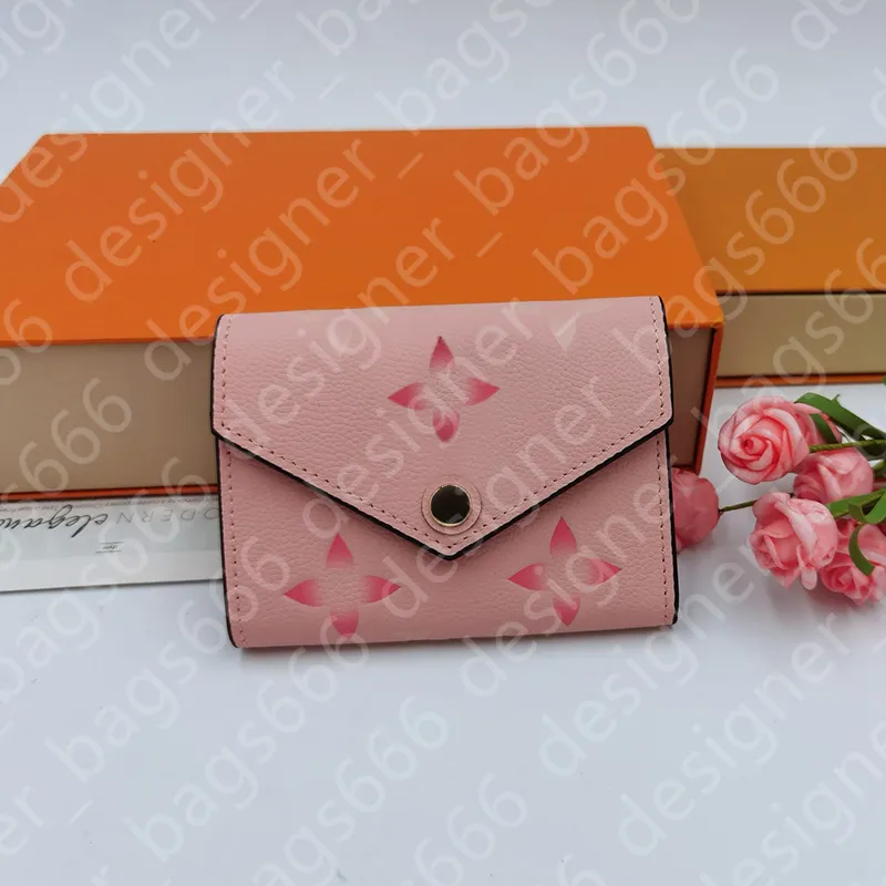 Designer Wamen Portefeuille Bourse Mode Empreinte Femmes Portefeuilles De Luxe Passeport Titulaire Classique Coin Clip Portefeuille Porte-Carte Porte-Monnaie En Cuir Véritable Fleur Gaufrage Sac