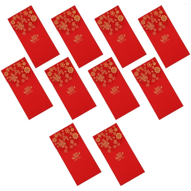 Emballage cadeau Sac d'argent traditionnel Portefeuille de poches rouges pour les fournitures de l'année des enfants Paquets chinois