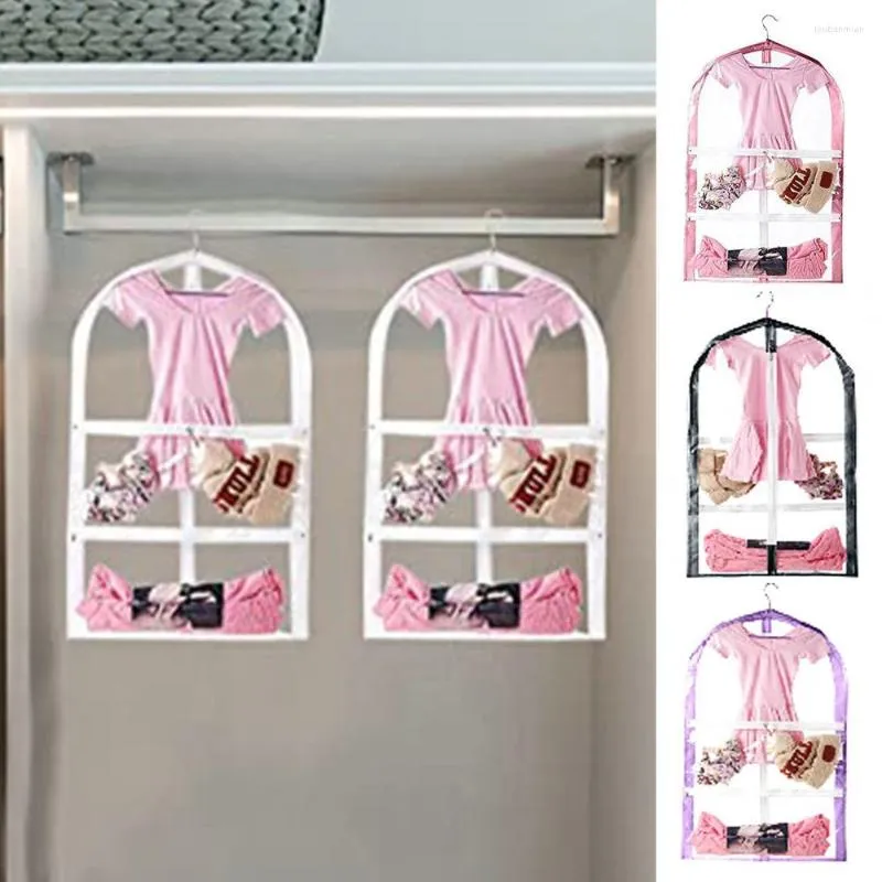 Aufbewahrungsboxen, transparente Reise-Kleidertasche mit Taschen, Reißverschluss, staubdicht, für Kinder, Tanzkleidung, PVC-Kostüm-Organizer