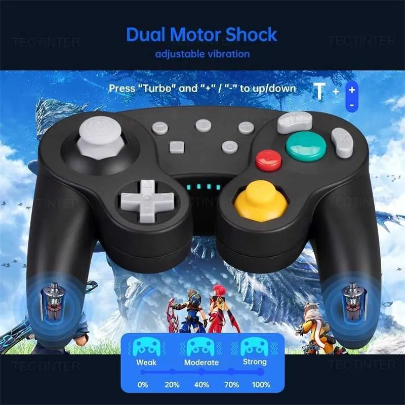 Controller di gioco Joystick Supporto Controller Gamecube Bluetooth Compatibile con Gamepad Per Steam/Andriod/PC Joystick Funzione Turbo HKD230902