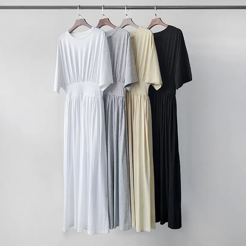 Компания Cotteme Cotton Cround с половиной рукавов подходит для Flare Midi платье