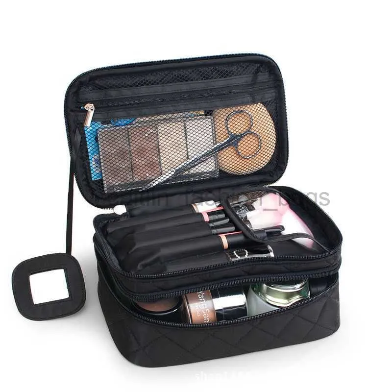 Totes Makeup Makeup Bag For Women Double Layered Large Capacity Travel Organizer Waterproof Nylon Wash Case Caitlin_Fashion_ Väskor