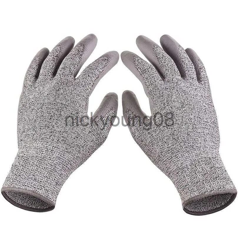 Five Fingers Gloves Five Fingers Gloves 1 Pair Grey Cut Resistant Fishing Breathable Anti Outdoor Fish Meat Knife ting Tackle Accessories 220920 x0902