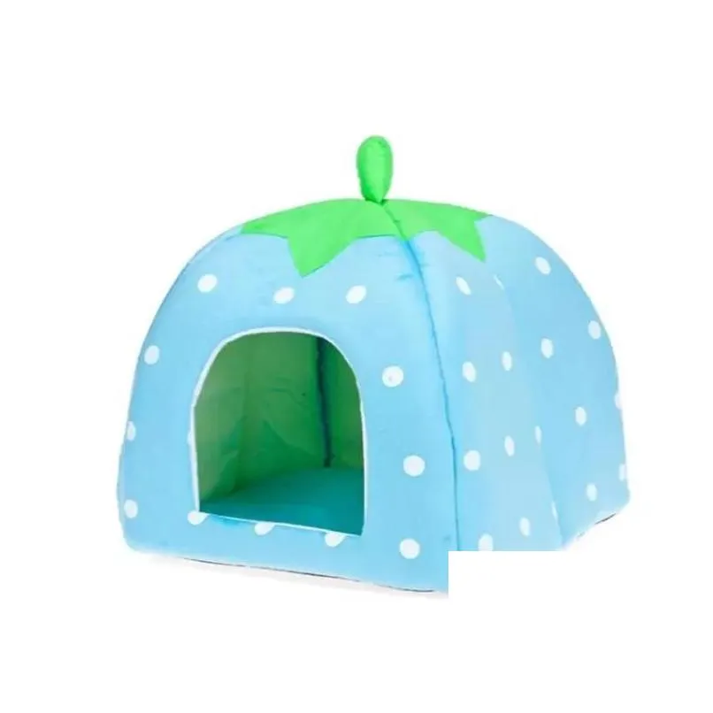 Dog Houses Kennels Accessories 2014 Newest Cute Lovely Soft Super Cool Sponge Stberry Pet Cat House Bed 1Pcslot Drop Delivery Home Gar Dhoto