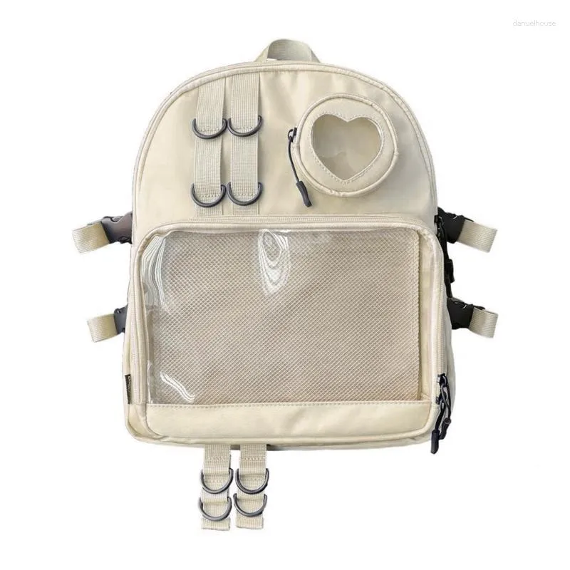 Sacs d'école Sac à dos tout assorti pour femmes Loisirs Grande capacité Étudiants Bookbag Transparent-Douleur