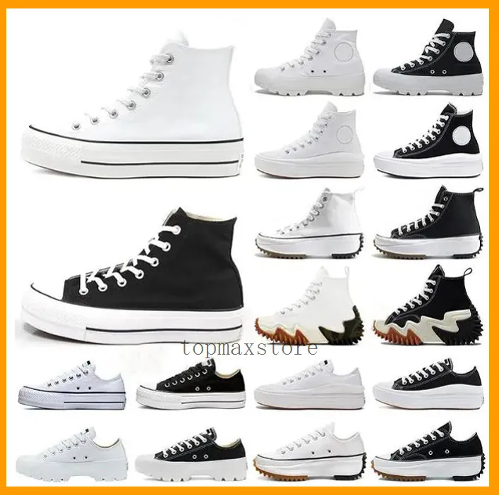 1970 Chaussures de toile Sneaker hommes femmes chaussures Converse Chaussures Sneaker Chaussures à plateforme à fond épais Designer Noir Blanc Run Star Motion chaussures eur35-44 008