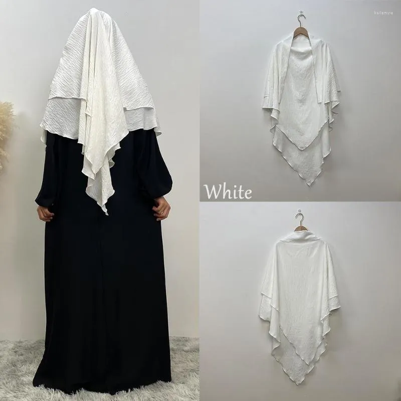 Ethnic Clothing Muslim 2 Layer Hijab For Women Islamic Scarf Arab Shawls Instant Wear Directly Niqab Top Big Size