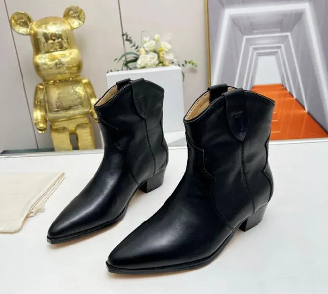 RealFine888 5A Boots IM8156330 Isabelmarant Dewina Leather Ankle Boot Desinger Shoes for Women With Box Size 35-40