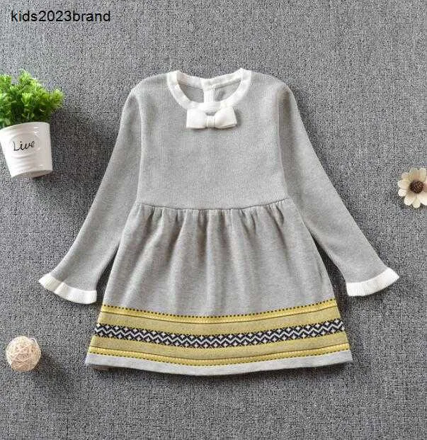 Designer Mädchen Kleid Kinder Kleidung Baby Kleinkind gestrickte Prinzessin Pullover Kleider Herbst Winter Kleinkind Kinder Boutique Kleidung