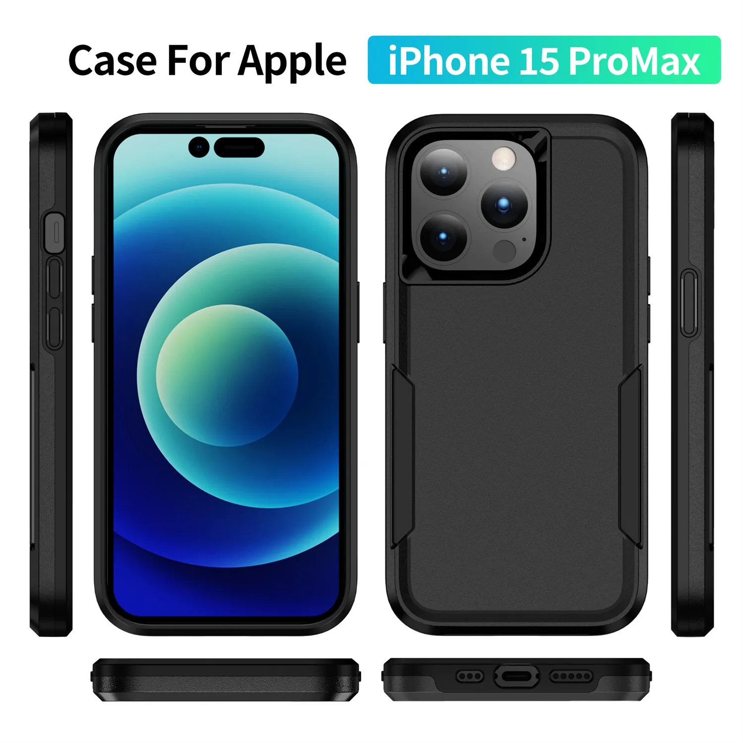 TPU+PC Dual Layer Phone Case for iPhone 15 Pro Max , Drop-proof