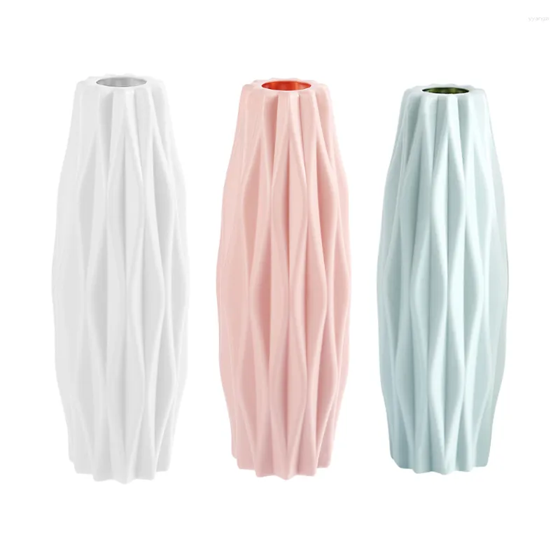 Vases 1Pc Nordic Style Vase Modern Creative Artificiales Para Decoration Artificial Wedding Bouquet Container Desktop Adornment Pink