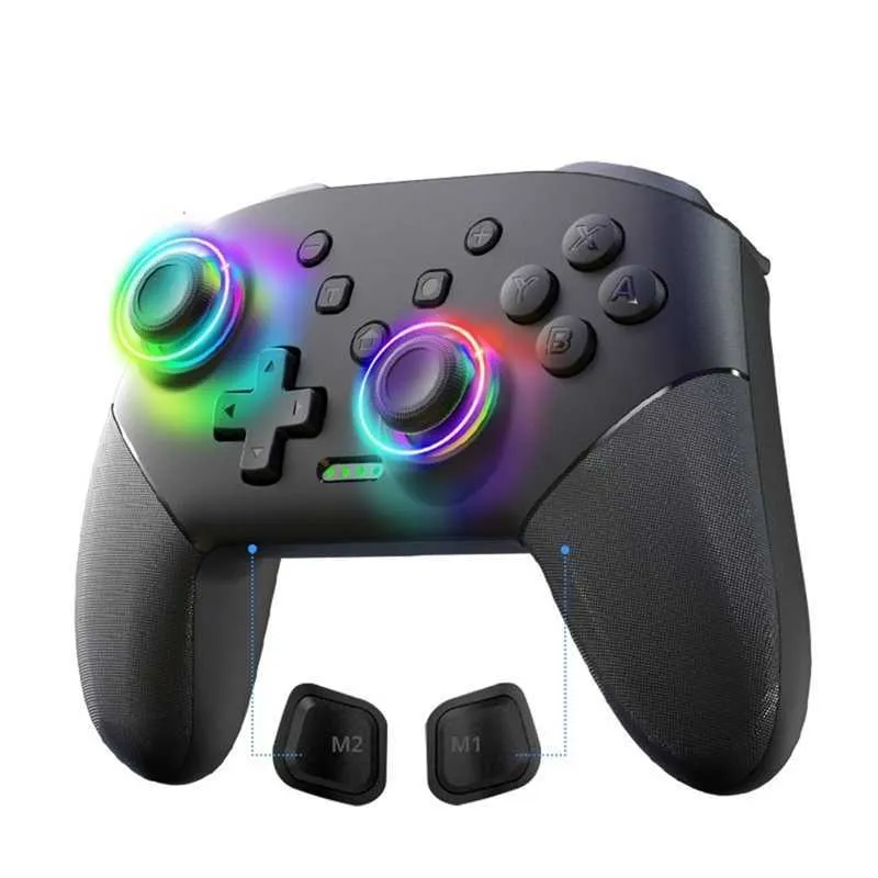 Игровые контроллеры джойстики Jabs S80 Беспроводная игровая консоль Bluetooth Gamepad с цветными огнями для Switch/Switch Lite/OLED/ПК -контроллер HKD230902