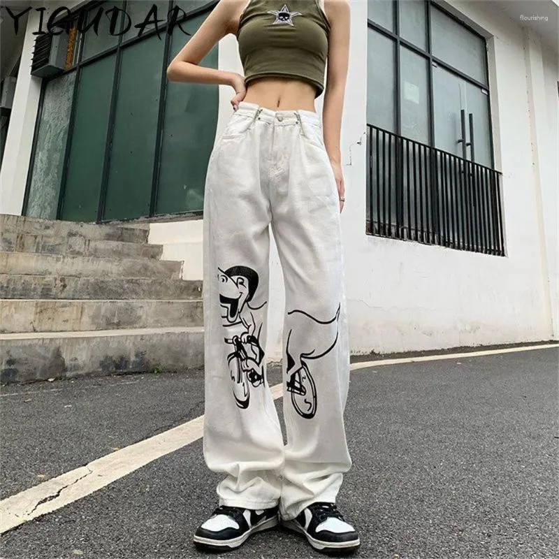 Harajuku Style Womens White Baggy Jeans With Graffiti Stars Pattern High  Waist, Straight, Wide Leg Denim Baggy Trousers Women For Y2K Streetwear  From Fllourishing, $23.35