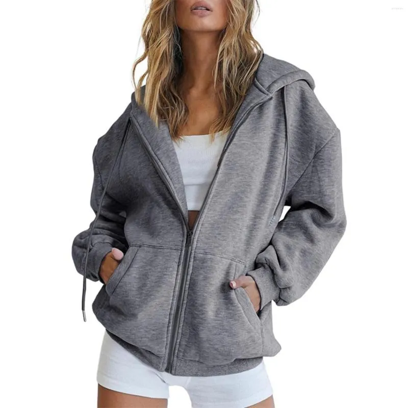 Sweats à capuche pour femmes, pull-over, manteau, veste d'automne, sweat-shirt surdimensionné avec poche, capuche décontractée