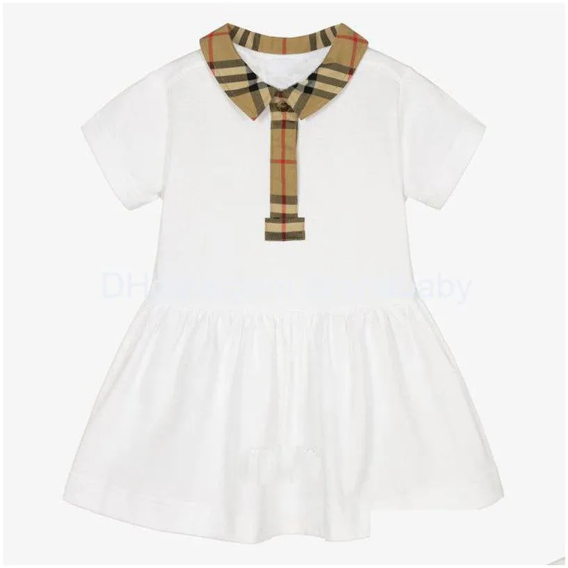 ガールズドレス2023幼児ドレス服女の格子縞のシャツ夏の子供用綿スカートクラシックラペル輸入C dh9gh