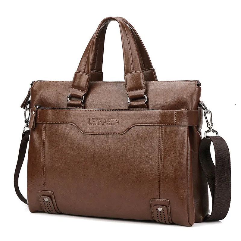 BRESKASER 2023 MEN PREOTCASE Fashion Men's Bag Pu Leather Bags Business Brand Male Handbags Laptop High Quality 230901