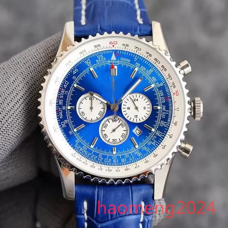 AAA B01 B20 Bretiling Watch Navitimer Chronograph Quartz Movement Steel Limited Blue Dial 50 -й годовщины сапфировые часы нержавеющая среда Св. 1821