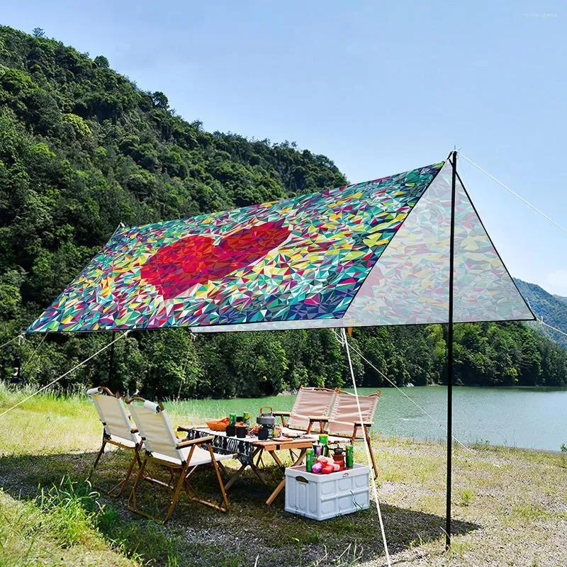 Portable UV Resistant Canopy Survival Tent With Abstract Art