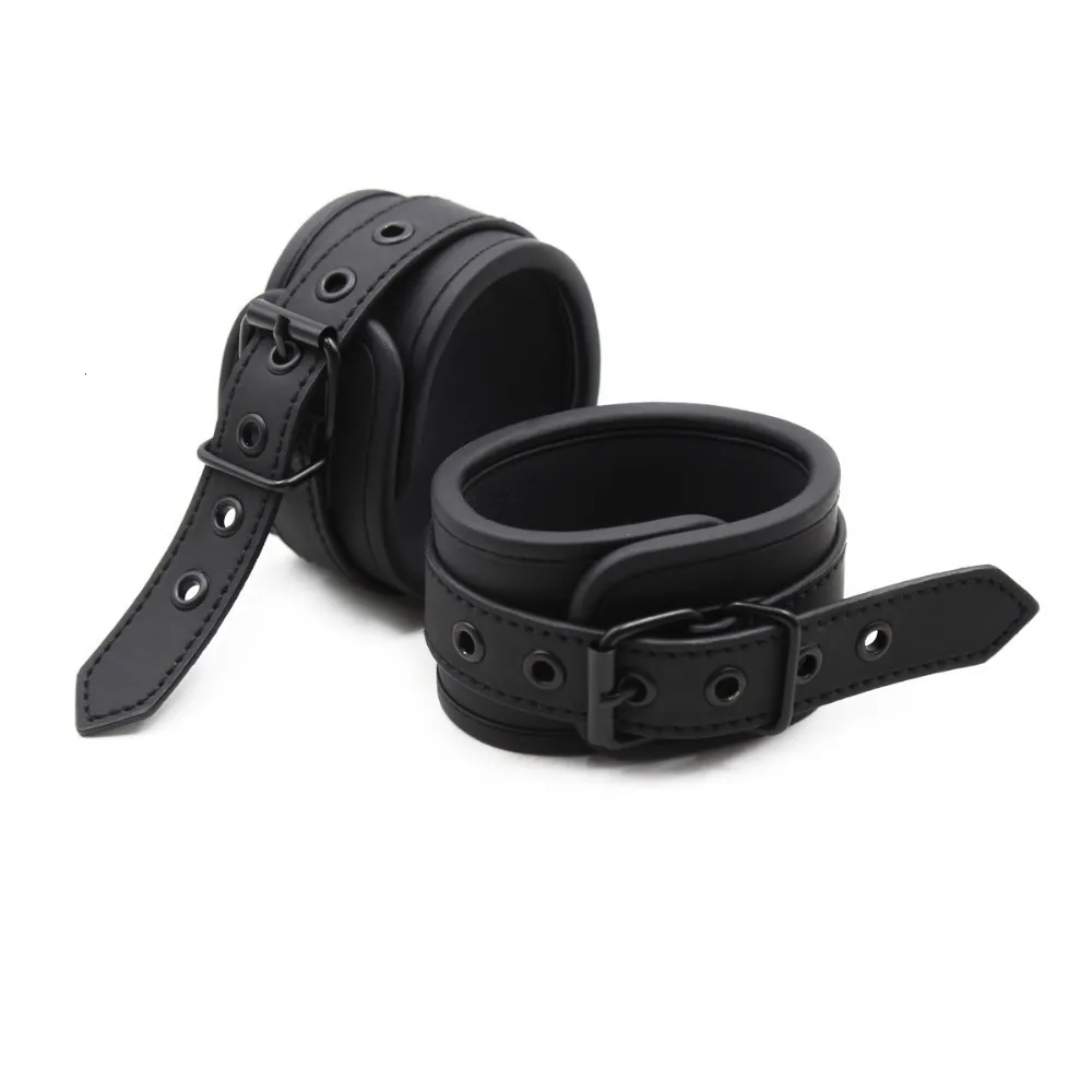 Adult Toys Thierry Adjustable Erotic PU Leather Handcuffs Wrist Ankle Cuffs Bondage Restraints Games BDSM Sex_voghion.com