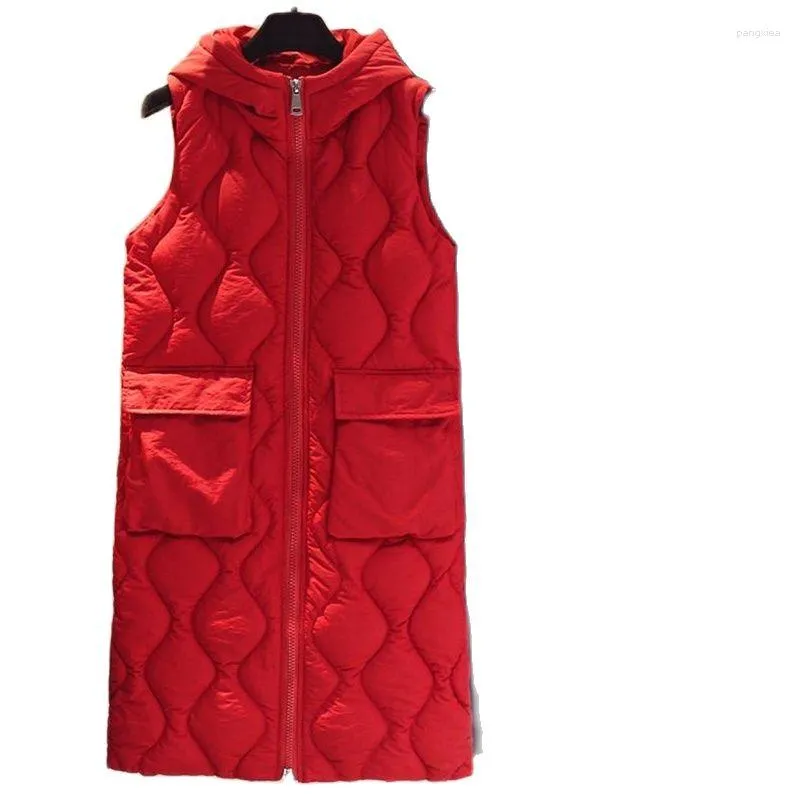 Women's Vests Ladies Spring Female Autumn Down Red Waistcoat Women Thick Abajo Vest Lady Warm Doudou Parkas Chaqueta