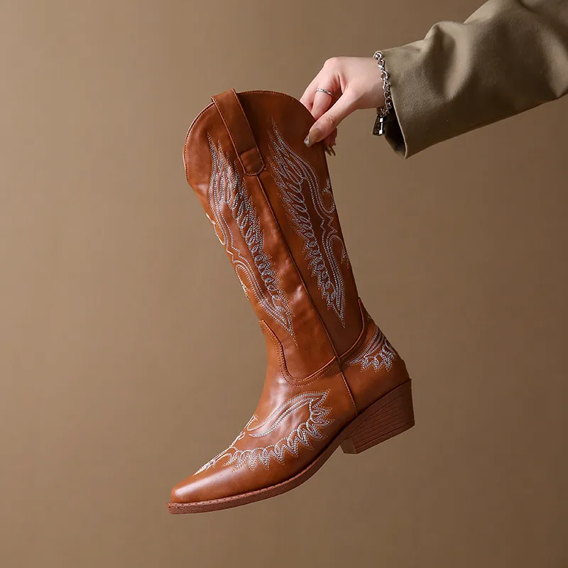 Long western shop boots