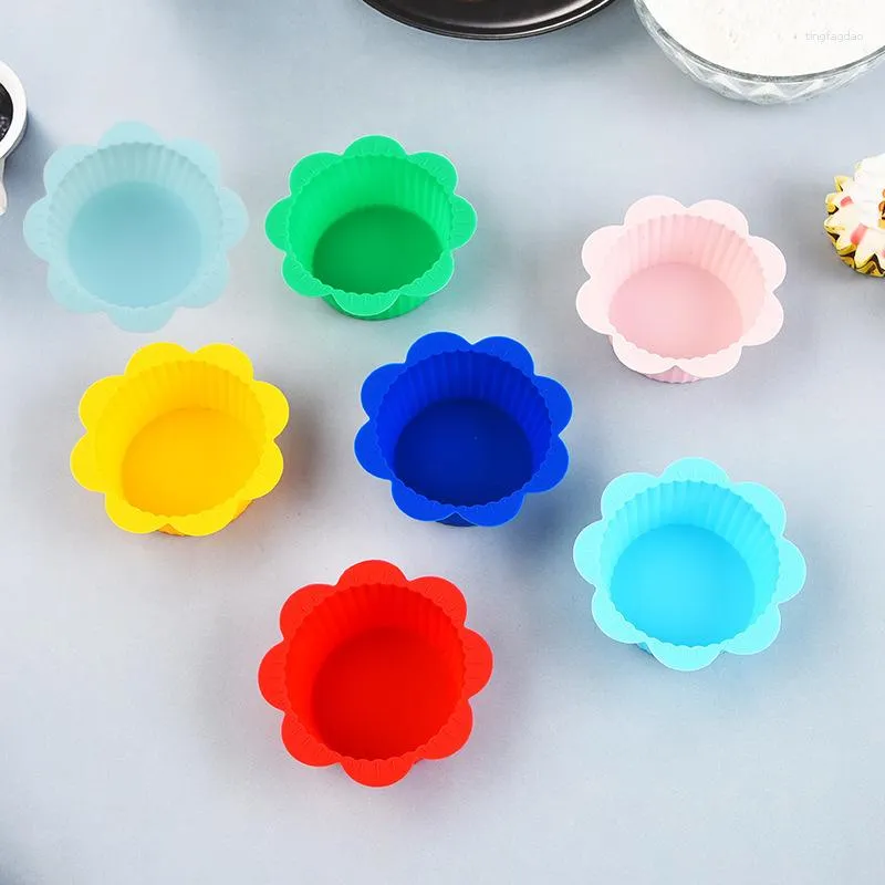 Baking Moulds 12pcs/lot Silicone Cake Cup Round Shaped Muffin Cupcake Molds Home Kitchen Cooking Supplies Decorating Tools