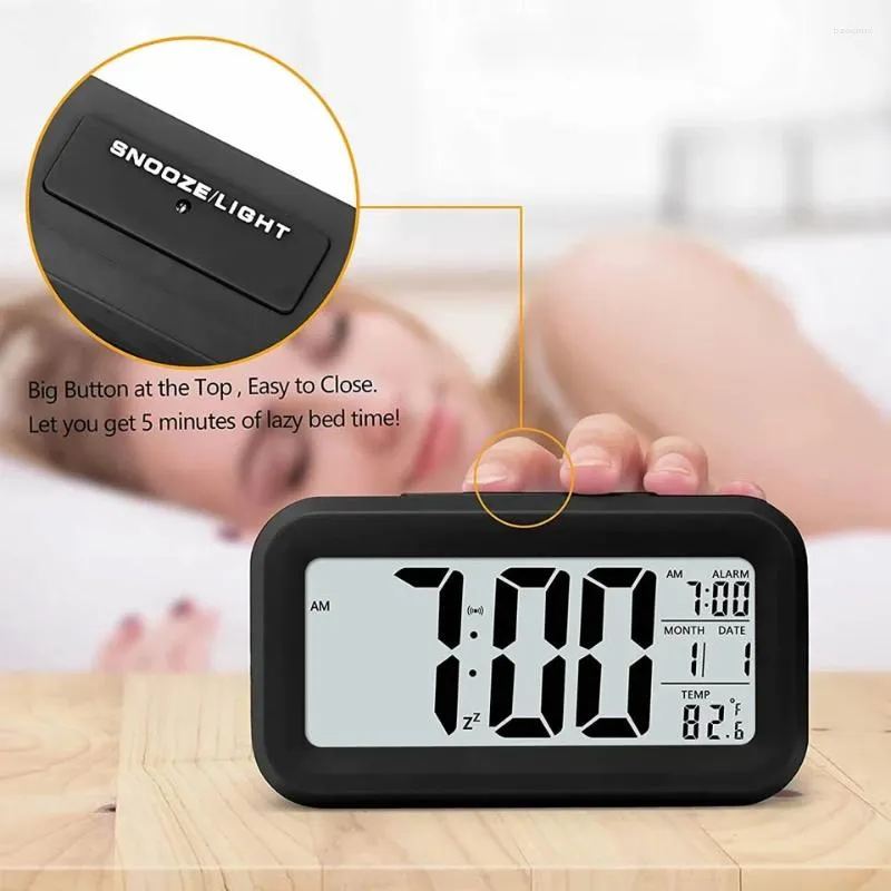 Tischuhren, Schreibtisch Digitaluhr, Elektronische Soundsteuerung,  Hintergrundbeleuchtung, 12/24 Alarmklingeltöne, Schlafzimmer, Nachttisch,  Kinder, Heimdekoration Von 12,96 €