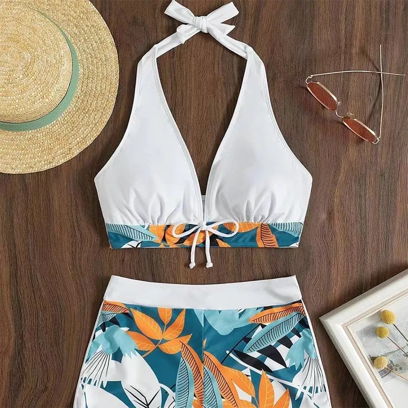 Moda Mujer Traje De Ba o Bloque De Color Talle Alto Bikini