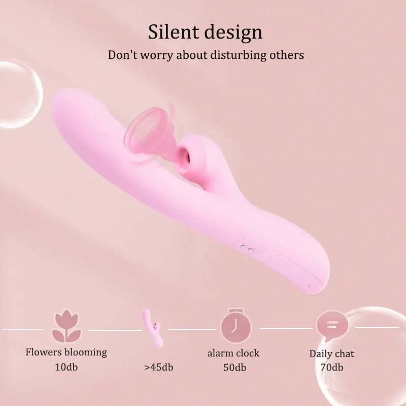Vibratori Potente vibratore del dildo per le donne Stimolatore del clitoride Ventosa del clitoride Vuoto Leccata orale Dito gling S_voghion.com