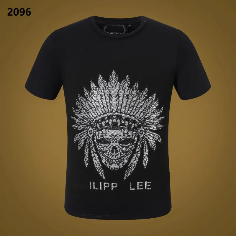 NEUER STIL Phillip Plain Männer T-Shirts Designer PP Schädel Diamant T-Shirt Kurzarm Dollar Braunbär Marke T-Shirt Hochwertige Schädel T-Shirt Tops Pp2096