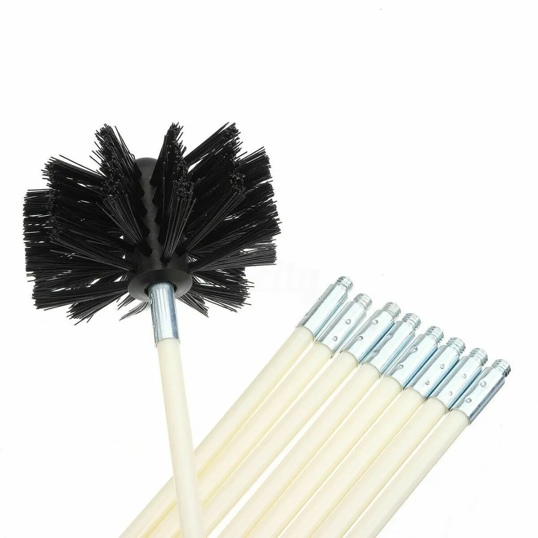 MOPS Chimney Cleaning Brush 6st Flexibel handtag Stavar Öppen spis Kettle Rotary Sweep Hushållsverktyg 230901