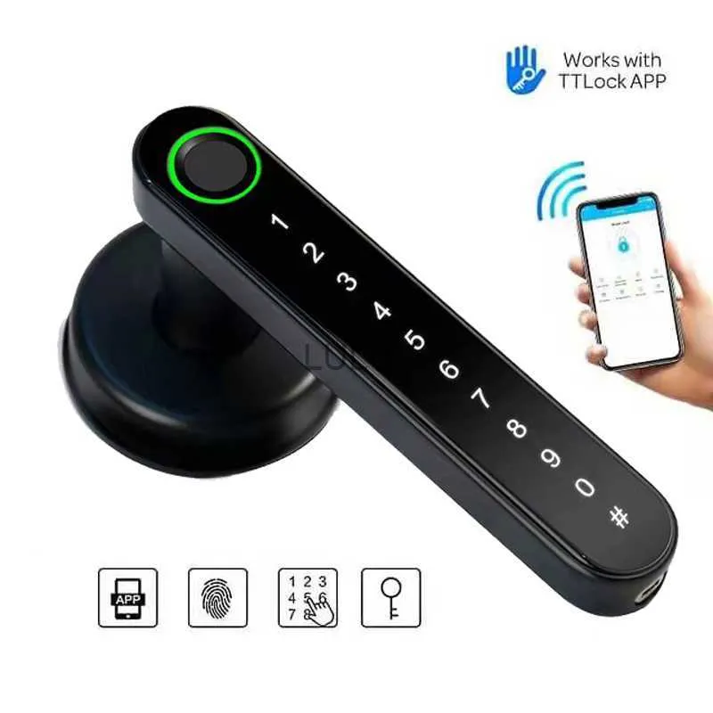 Serrature per porte Serratura elettronica per impronte digitali Smart Bluetooth Password Serratura per maniglia TTLOCK APP Sblocca Keyless Office Home Serratura per porta sferica HKD230902