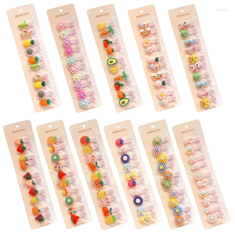 Accessori per capelli 10 pezzi Forcine per ragazze Set di clip di colori di caramelle Bambini laterali Barrettes per principessa dei cartoni animati Spille adorabili per bambini